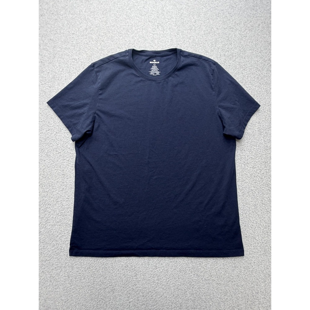 Bombas Shirt Mens Large Navy Blue 100% Pima Cotton Soft Tagless Crewneck Tee
